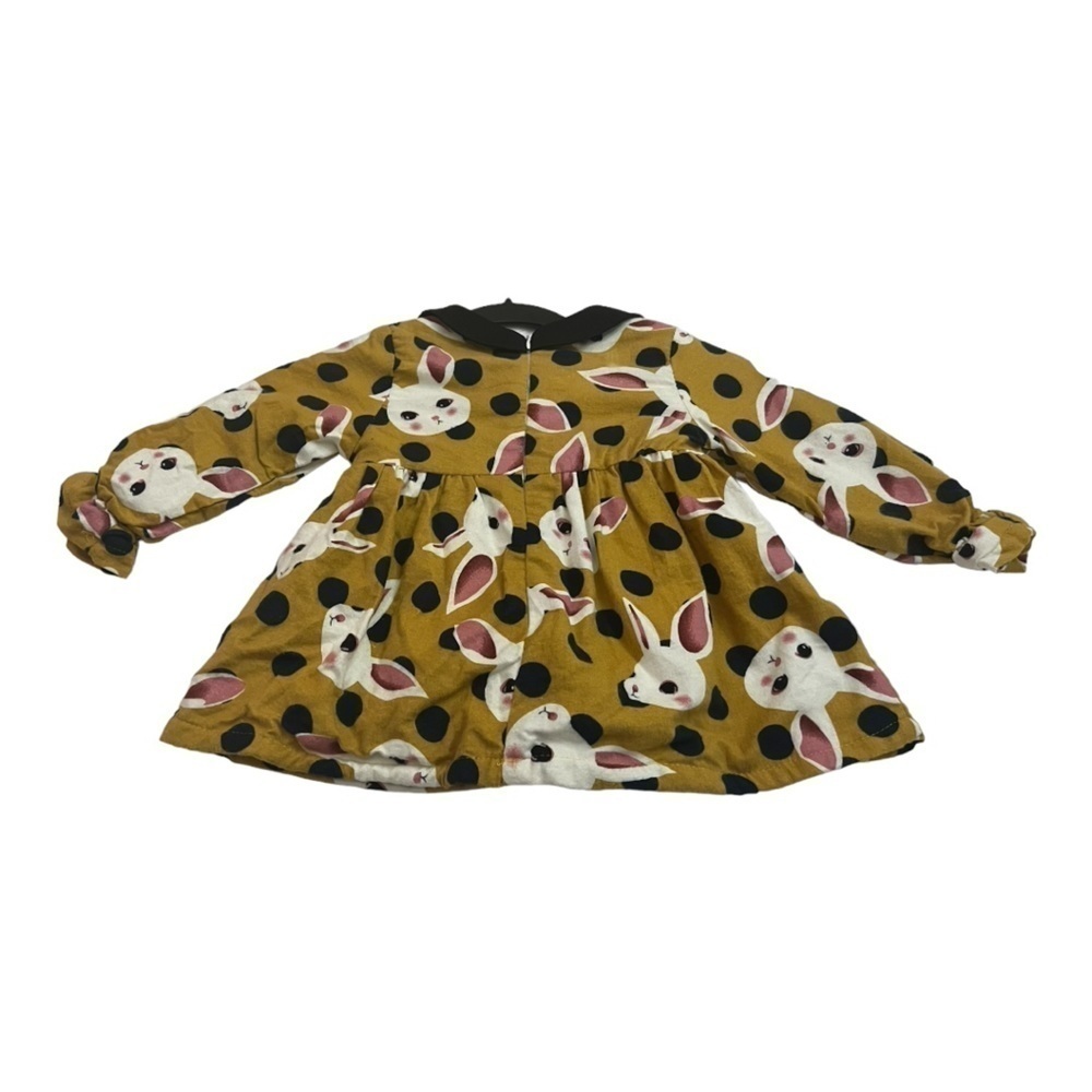 Patpat Rabbit Print Long Sleeve Dress 6 to 9 Months